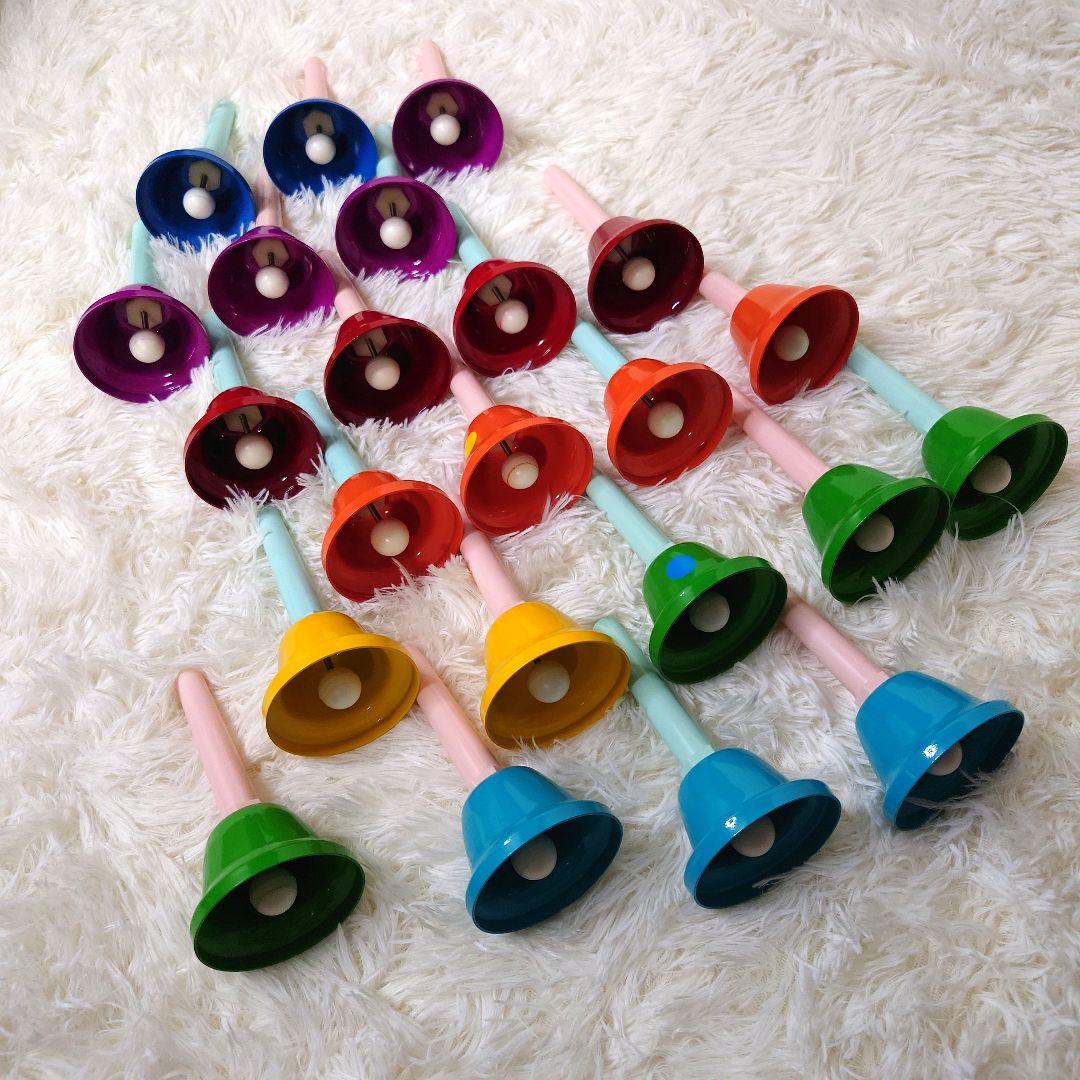 【美品】ウチダ ハンドベル ミュージックベル 23音 専用スタンド・バック付き