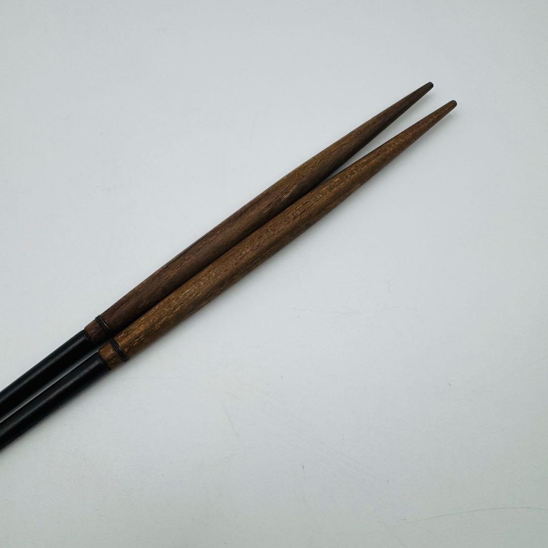 【釜師 高木治良兵衛 利休形　桑柄炉火箸　共箱】茶道具　骨董　アンティーク