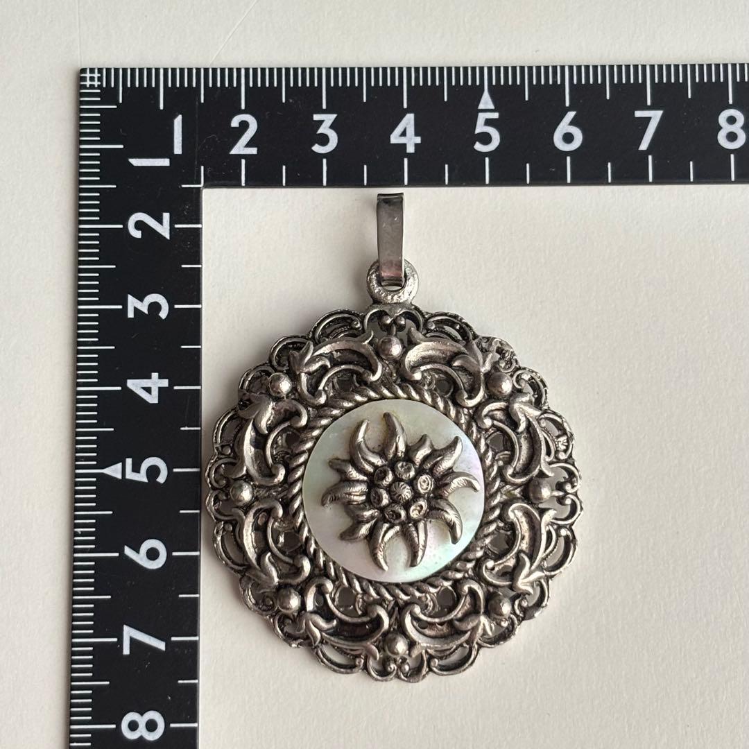 【美品】西ドイツ 70’s エーデルワイス マザーオブパール ペンダント