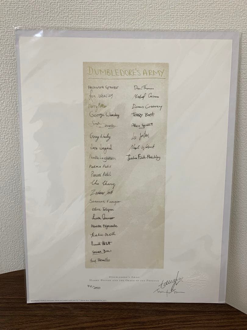 【世界限定250枚】ミナリマ　アートプリント　ダンブルドア軍団　不死鳥の騎士団