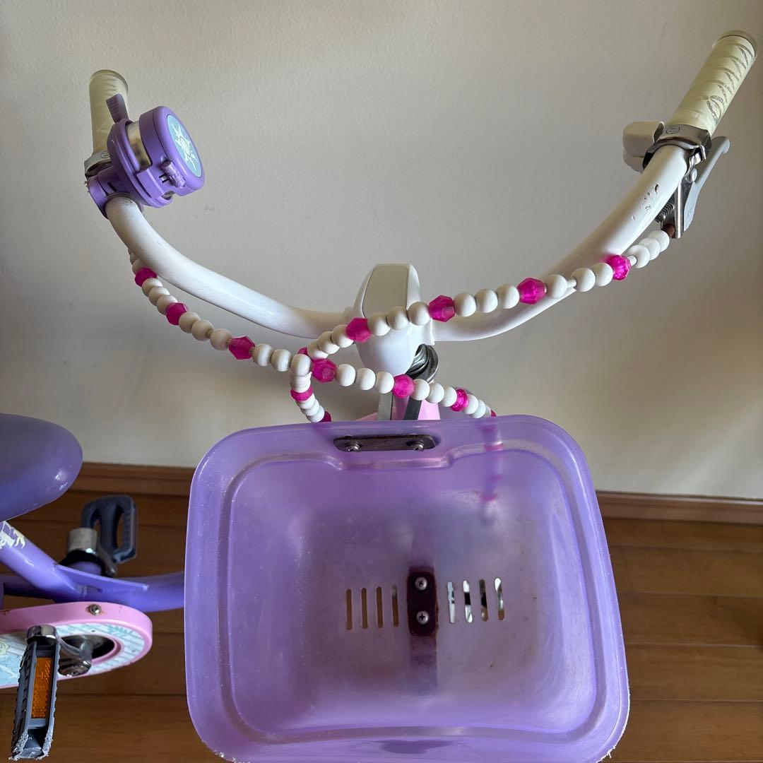 16インチ　ラプンツェル　自転車　補助輪付き