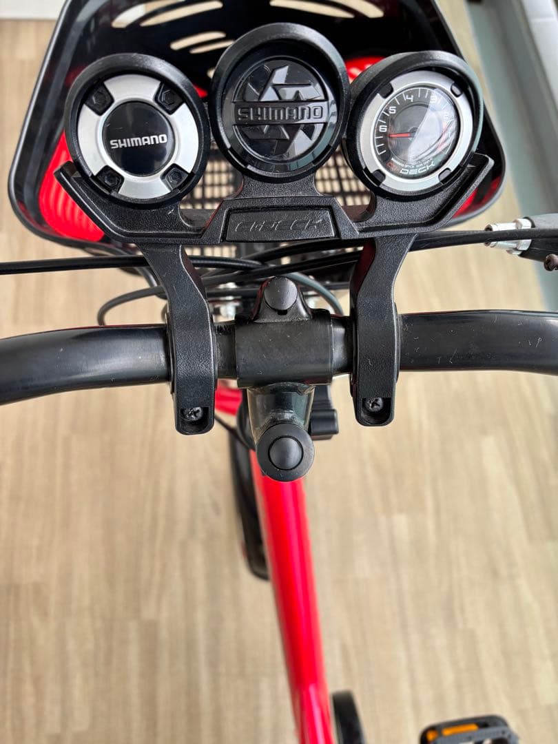 ブリヂストン　キッズサイクル レッド 前面バスケット付き