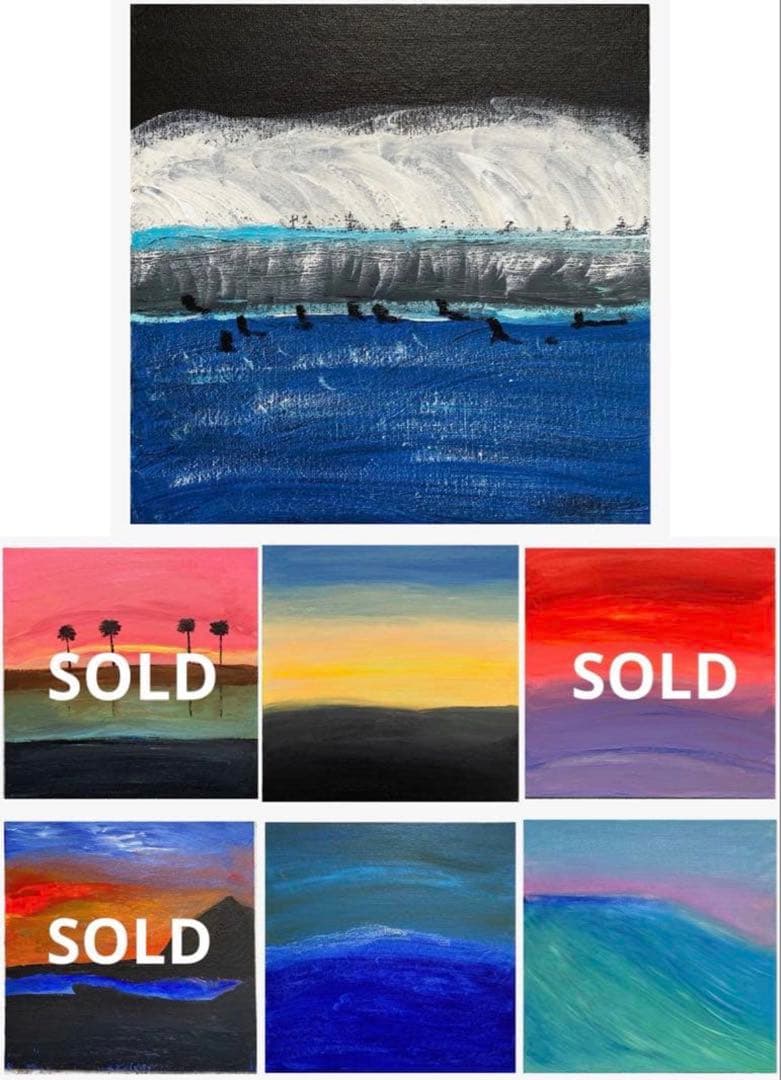 原画/抽象画/モダンアート/現代アート/アクリル画 This monent 海