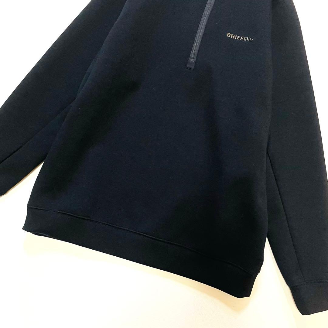 6431【美品】ブリーフィング　ハーフジップスウェット　3Dロゴ　トレーナー