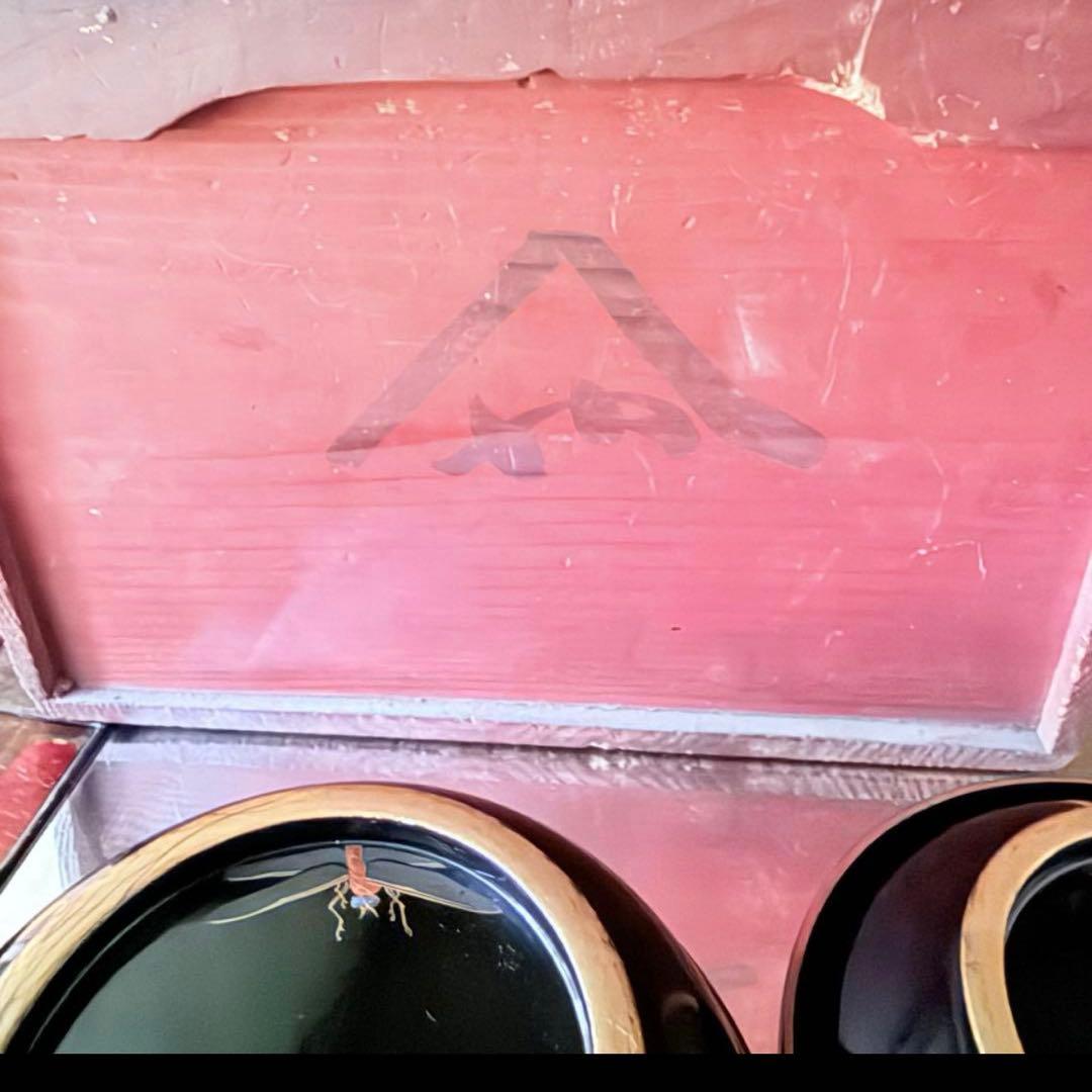 Ｂ様へ感謝お嫁入り‼️レアなかげろふJAPAN螺鈿蒔絵『蜻蛉＆菊＆木蓮上黒持椀4客