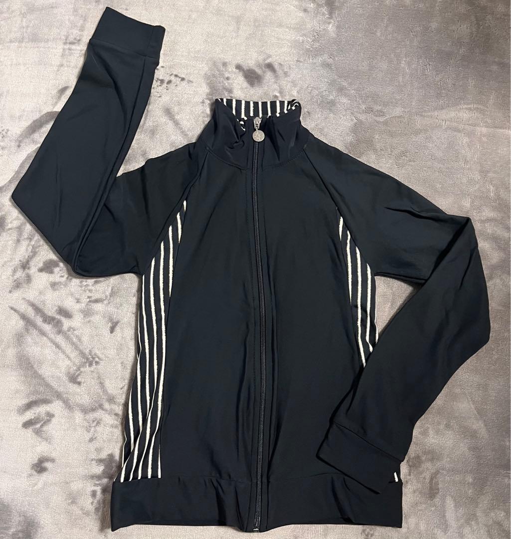 ブラック ストライプ ジャージジャケット 大人用XS karisma