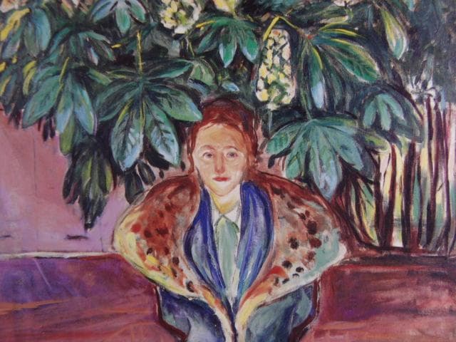 ムンク、『栗の木の下で』、希少な画集より、新品高級額・額装付