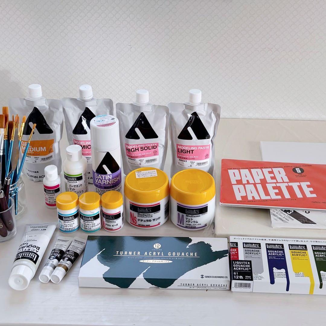 画材セット アクリル絵の具 Liquitex モデリングペースト キャンバス