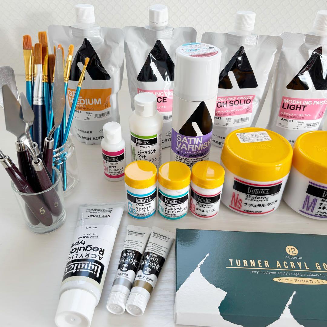 画材セット アクリル絵の具 Liquitex モデリングペースト キャンバス