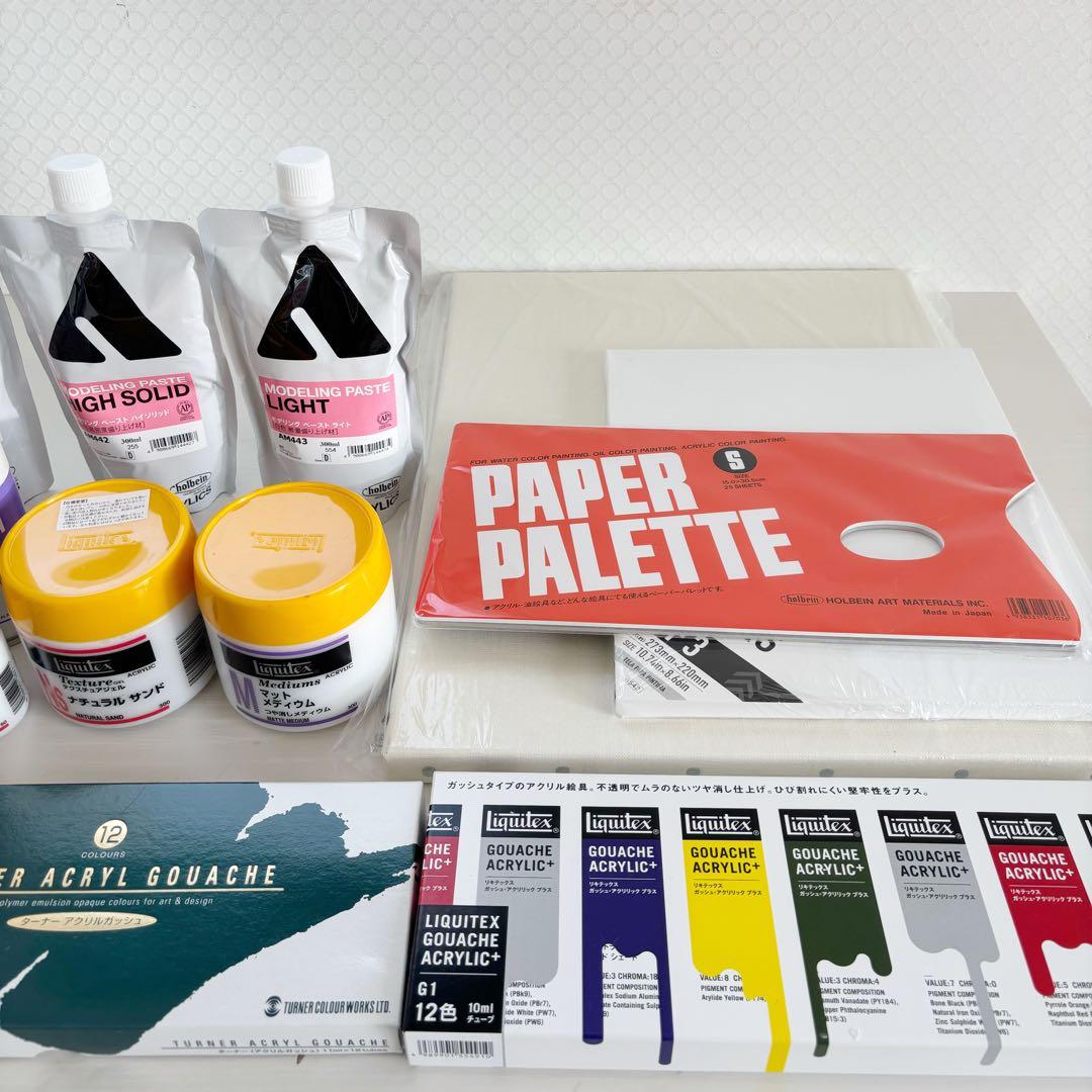 画材セット アクリル絵の具 Liquitex モデリングペースト キャンバス