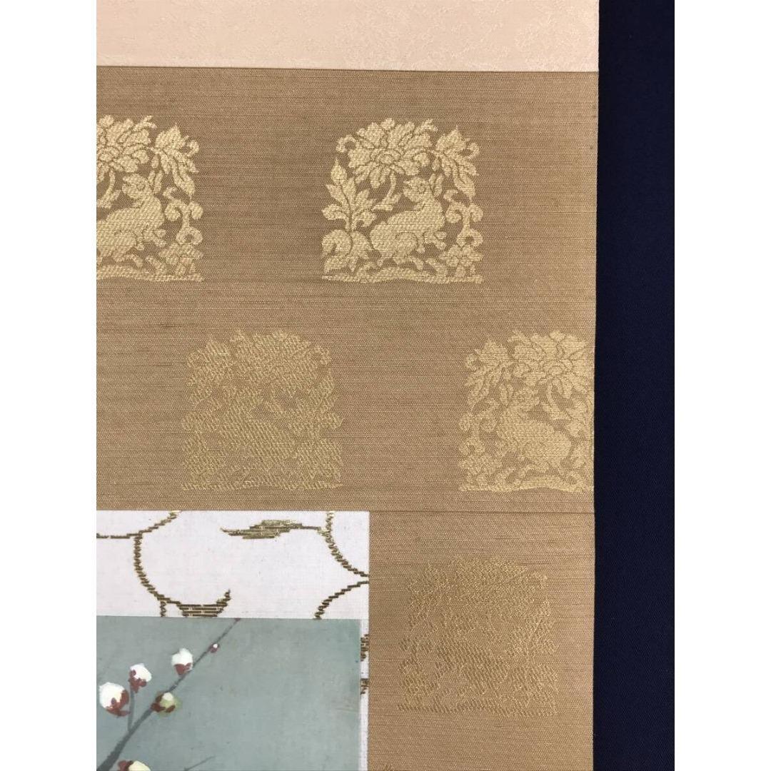 真作/山本紅雲/白梅に鴬図/ウグイス/花鳥図/春/掛軸/名家伝来/AK-447