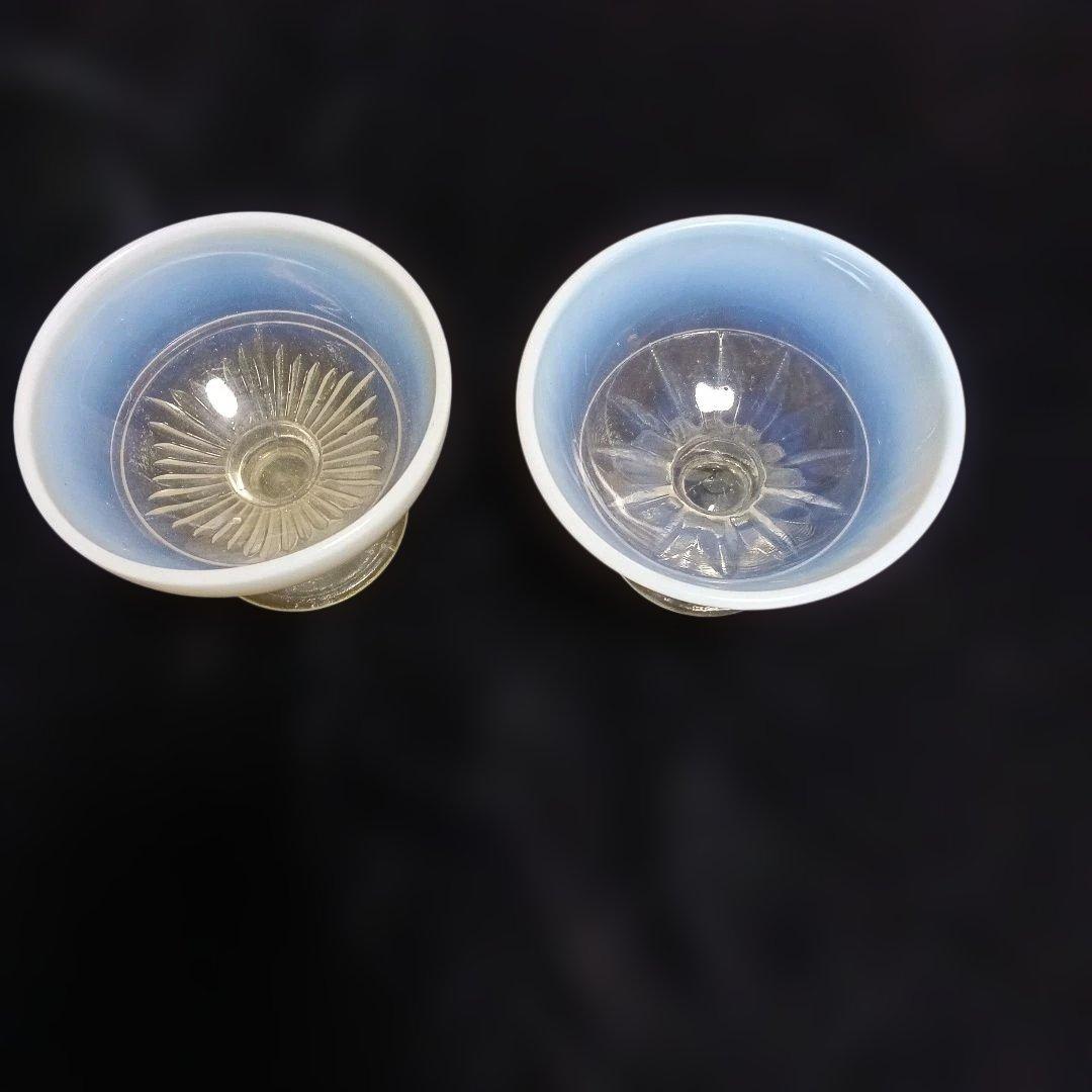 139..青と透明のガラスカップ 2個セット..絵画のモチーフ使用しました。