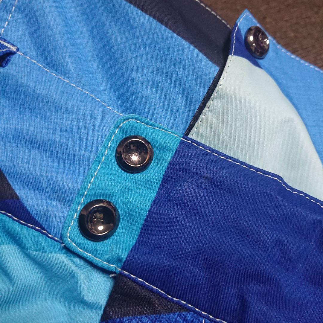 送料無料【MIZUNO】青色総柄スキーパンツ L-72