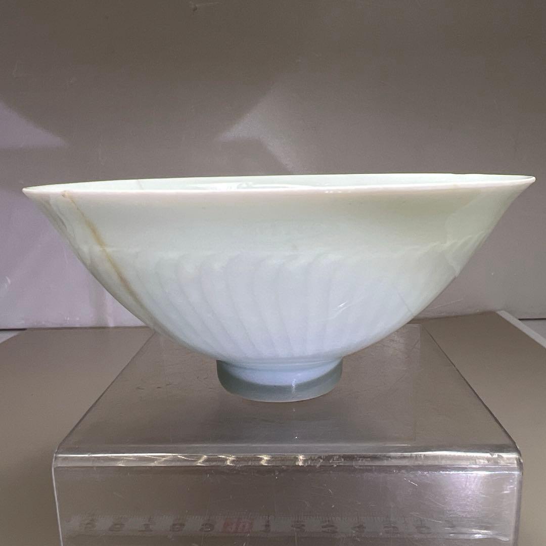 中国宋時代　影青陰刻　茶碗　直径12.2㎝　トヒオ　東な7-0703⭐︎2F