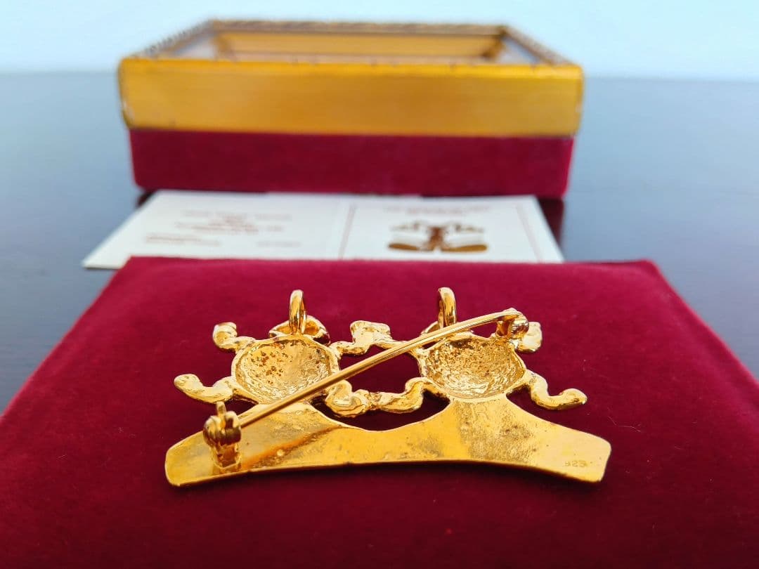 底値 シルバー925 GP レプロサ製ワカス ブローチ/ペンダントトップ/置物