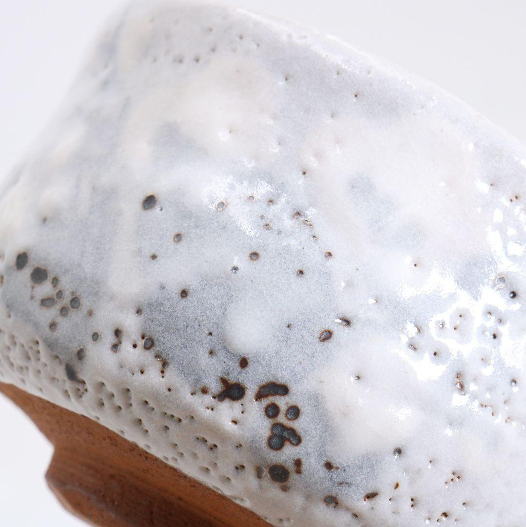 人間国宝 荒川豊蔵作 志野茶碗 茶道具 共箱共布　AW890　T1