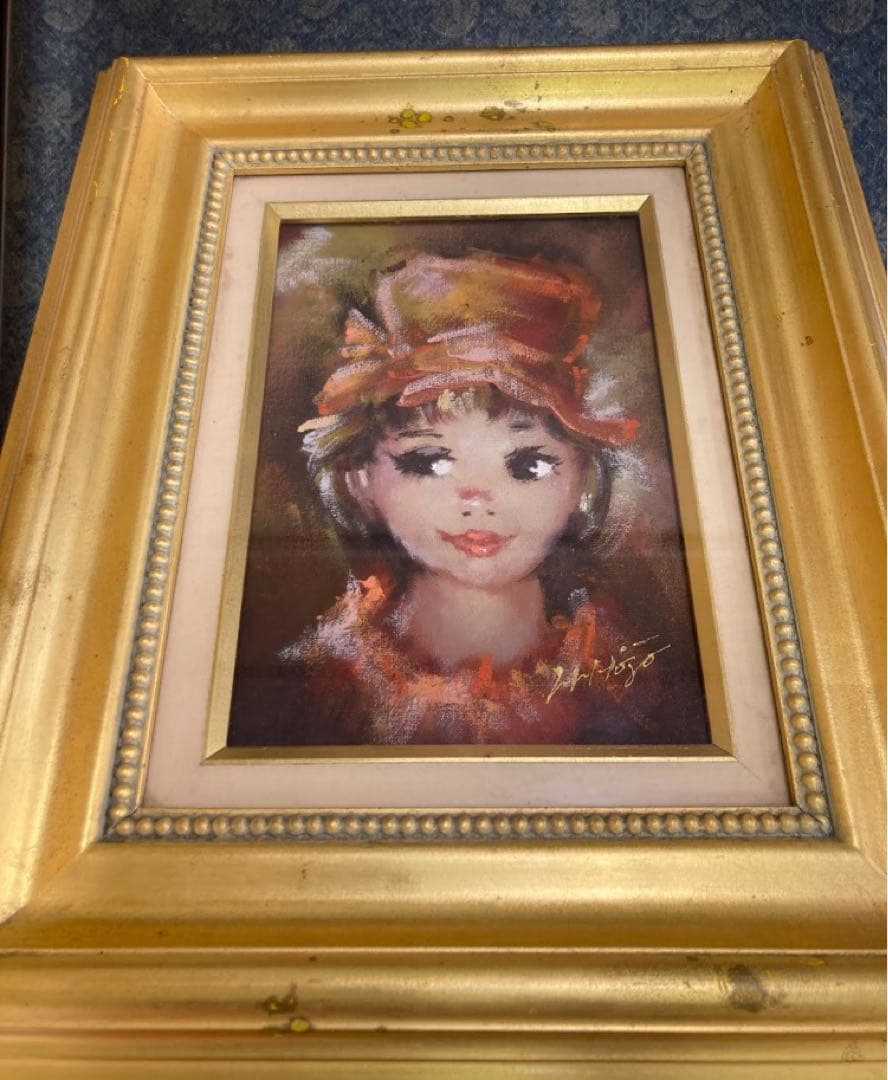 峯城伯雅　少女の肖像画　SMサイズ　油彩画 油絵