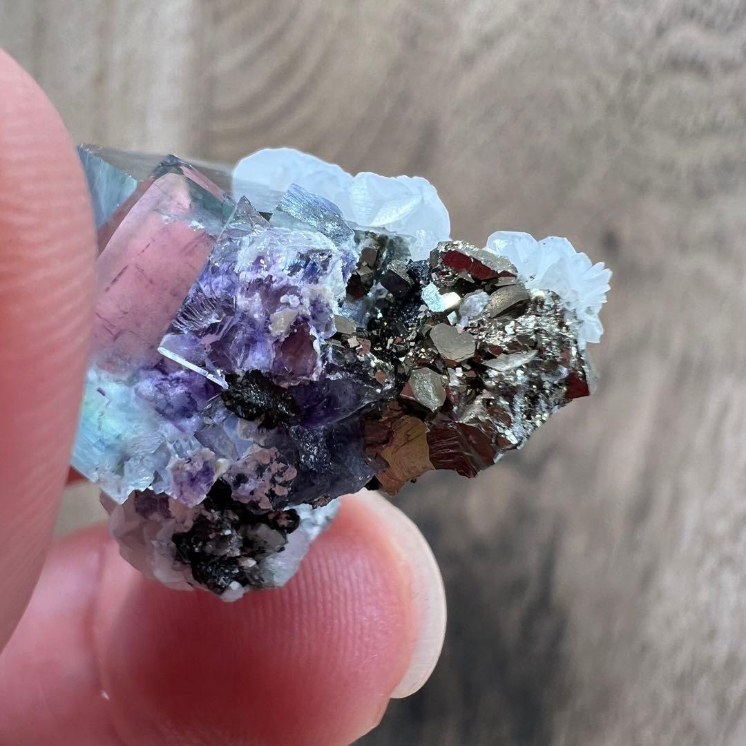 フローライト パイライト F2 カルサイト 共生 鉱物 標本 原石