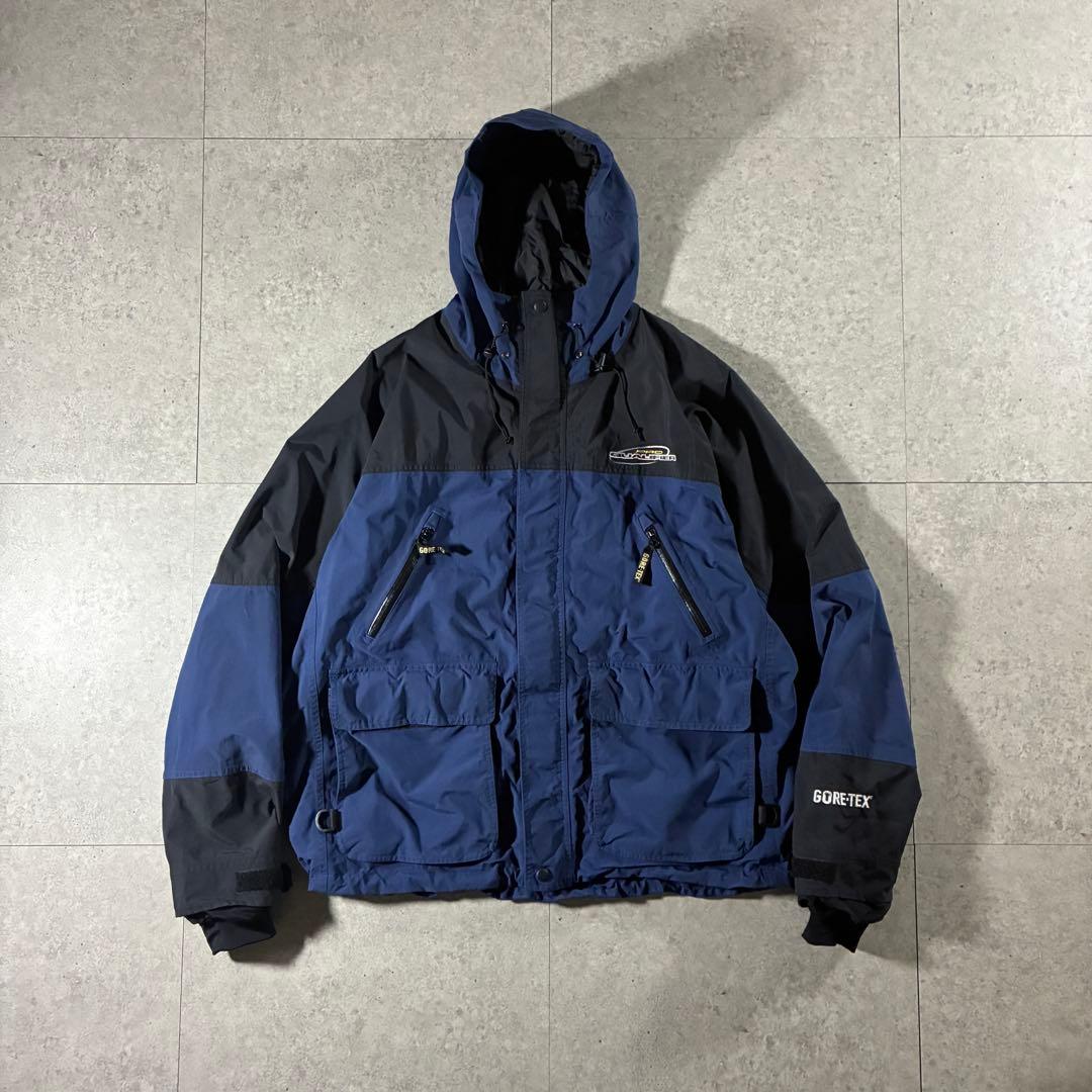 00s BassProShops GORE-TEXマウンテンパーカー黒青テック