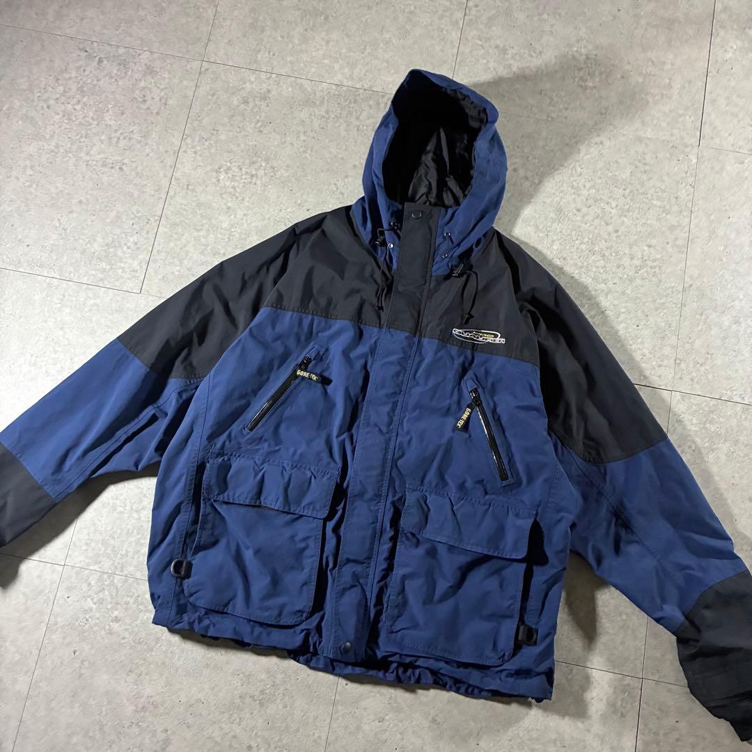 00s BassProShops GORE-TEXマウンテンパーカー黒青テック