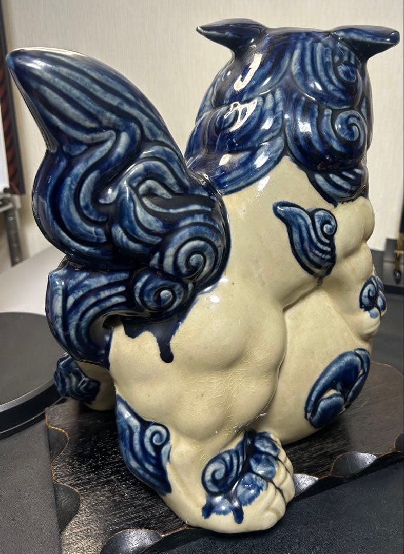守り神陶器シーサー　獅子　旧家蔵出し、骨董品、縁起物、お守り、風水、収蔵品