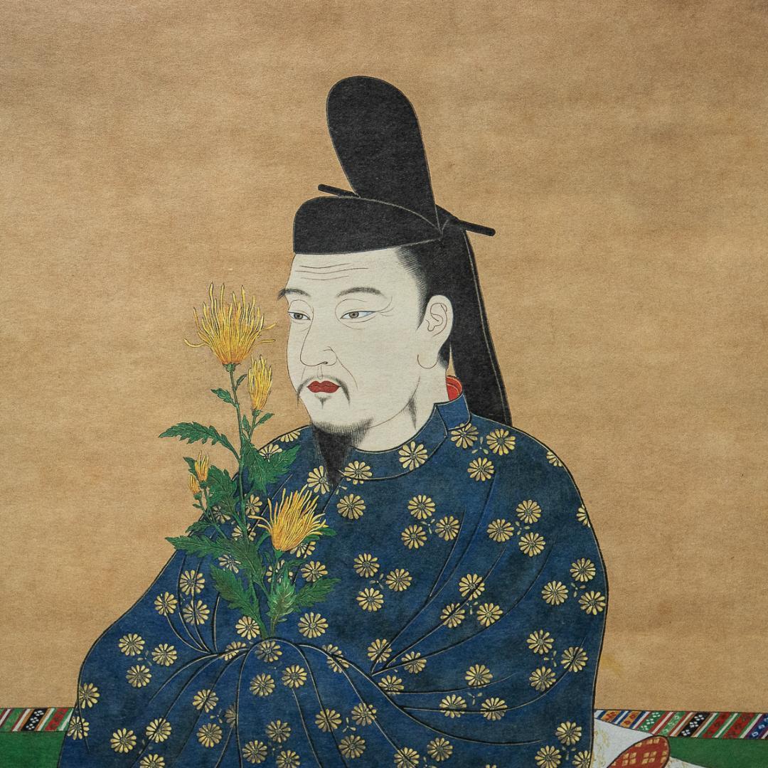 掛軸-1385　嵯峨天皇宸影　印刷工芸作品　大覚寺