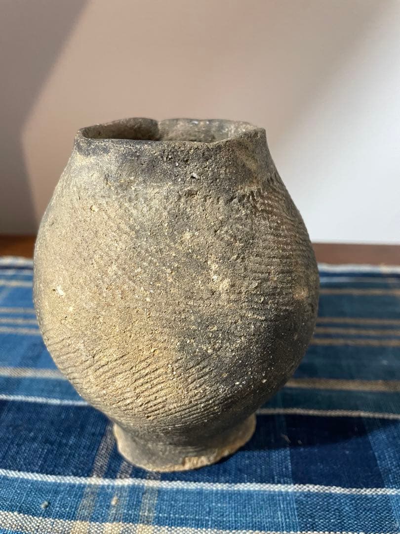 縄文　掛け花入れ　鐶付