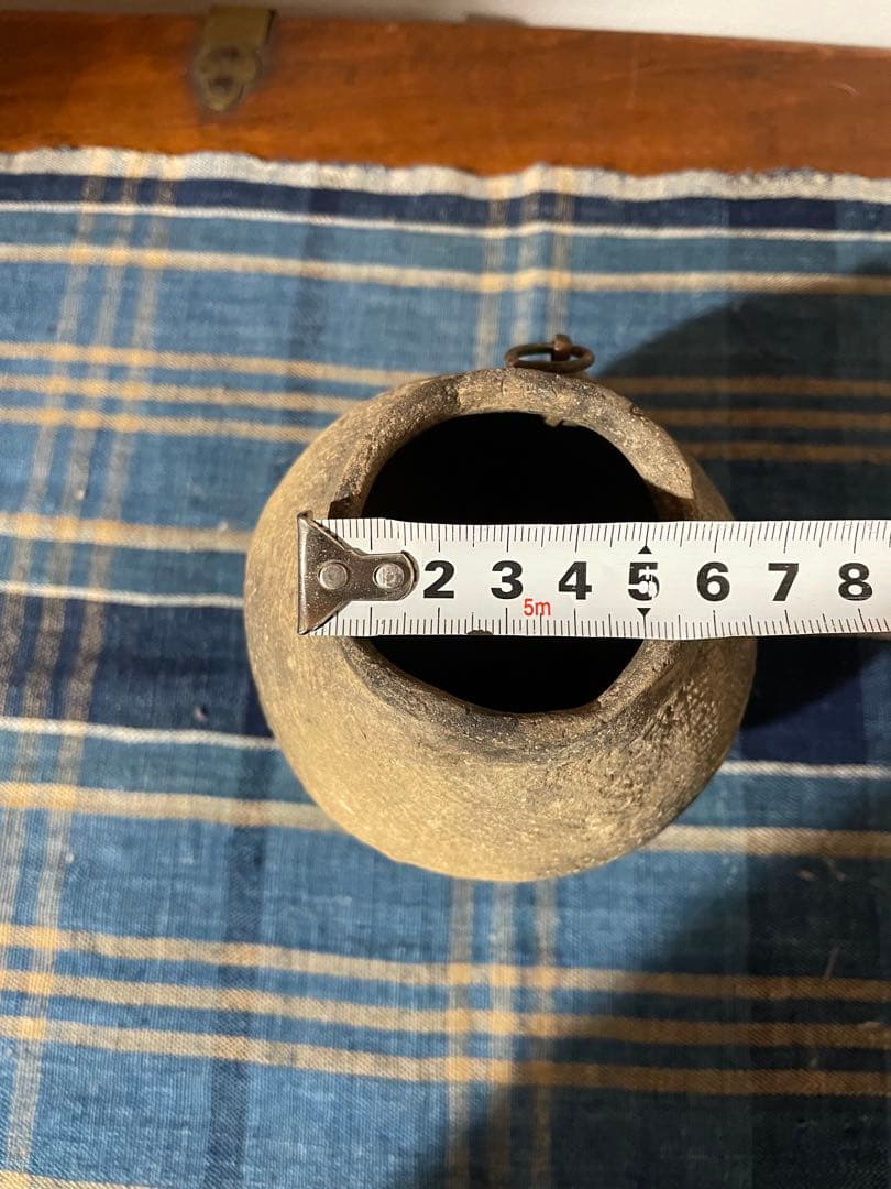 縄文　掛け花入れ　鐶付