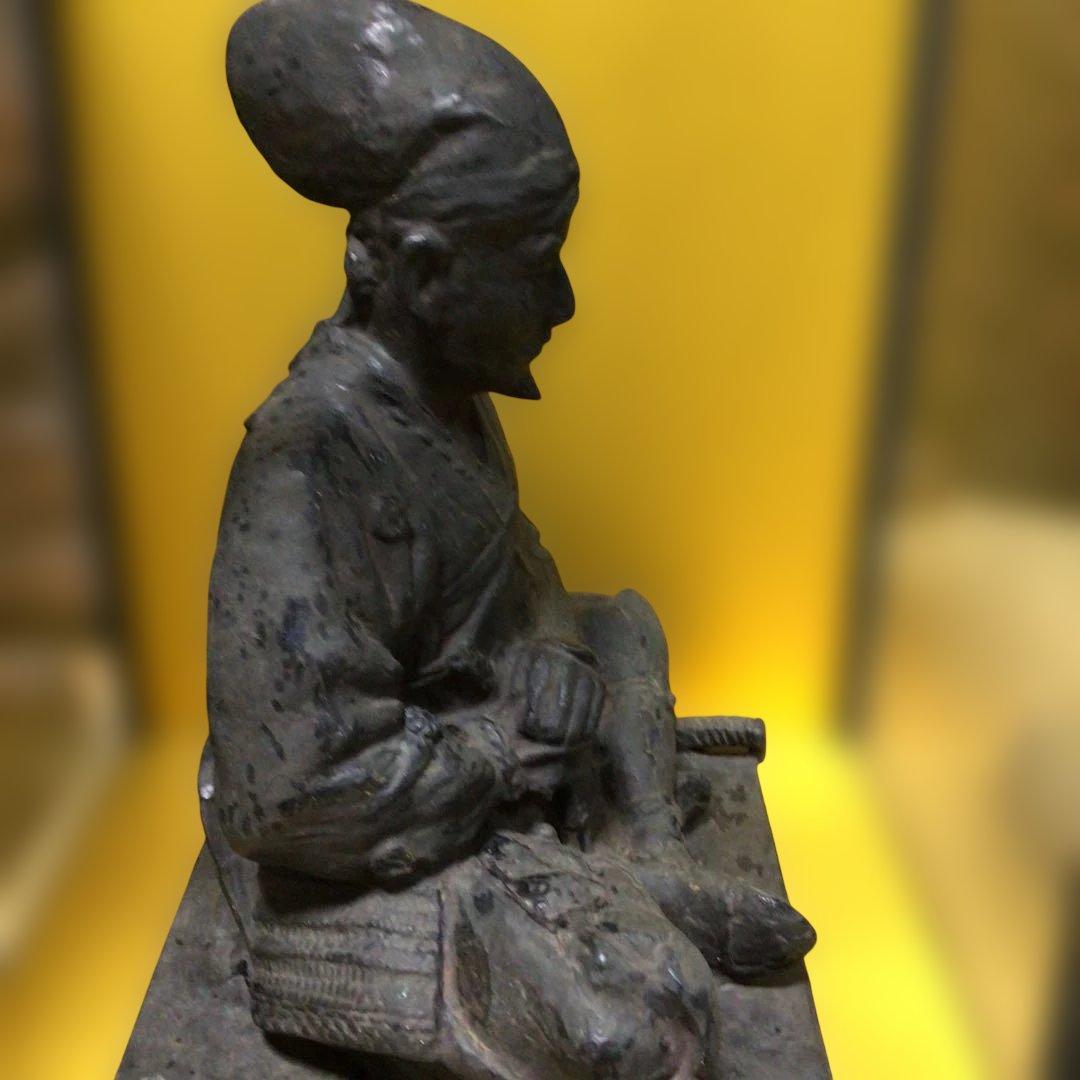 彫刻座像　楠木正成　作家物　武将　武士　武者　置物　希少