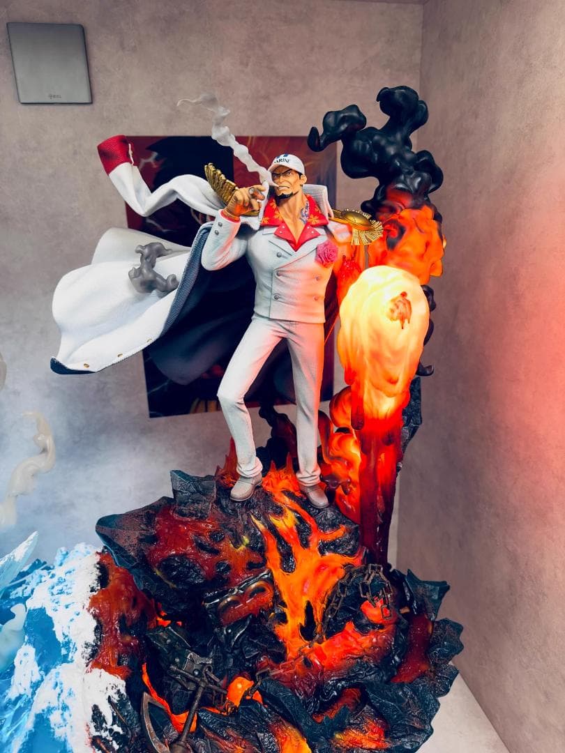 Jimei Palace ワンピース 氷と炎 青キジ & 赤イヌ フィギュア