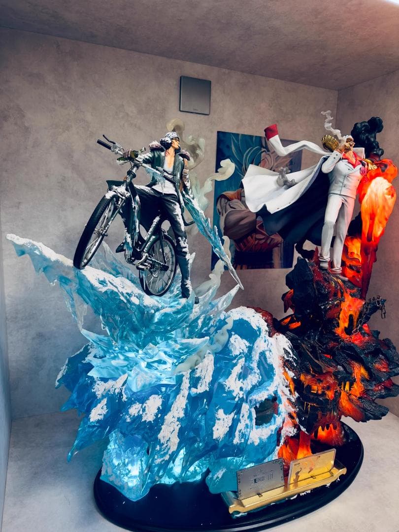 Jimei Palace ワンピース 氷と炎 青キジ & 赤イヌ フィギュア