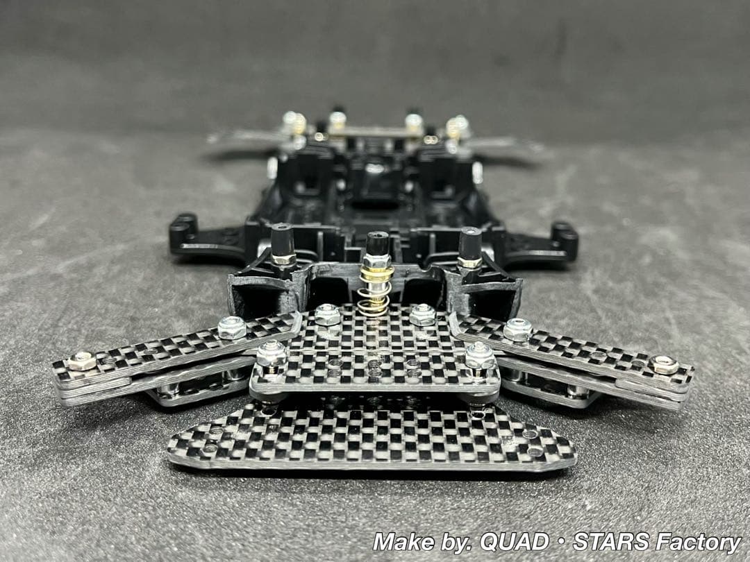 【ミニ四駆・MA用】2軸ATピボットバンパー＋1軸リヤアンカー　フルカーボン