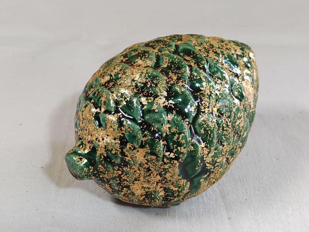 茶道具 熨斗押さえ 松笠 楽焼 和楽