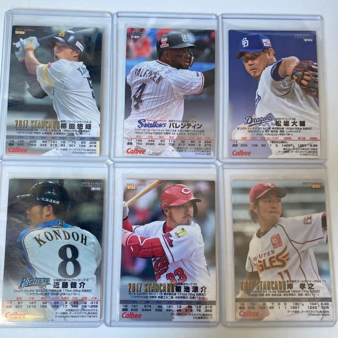 プロ野球チップス2017赤、金サイン6枚セット