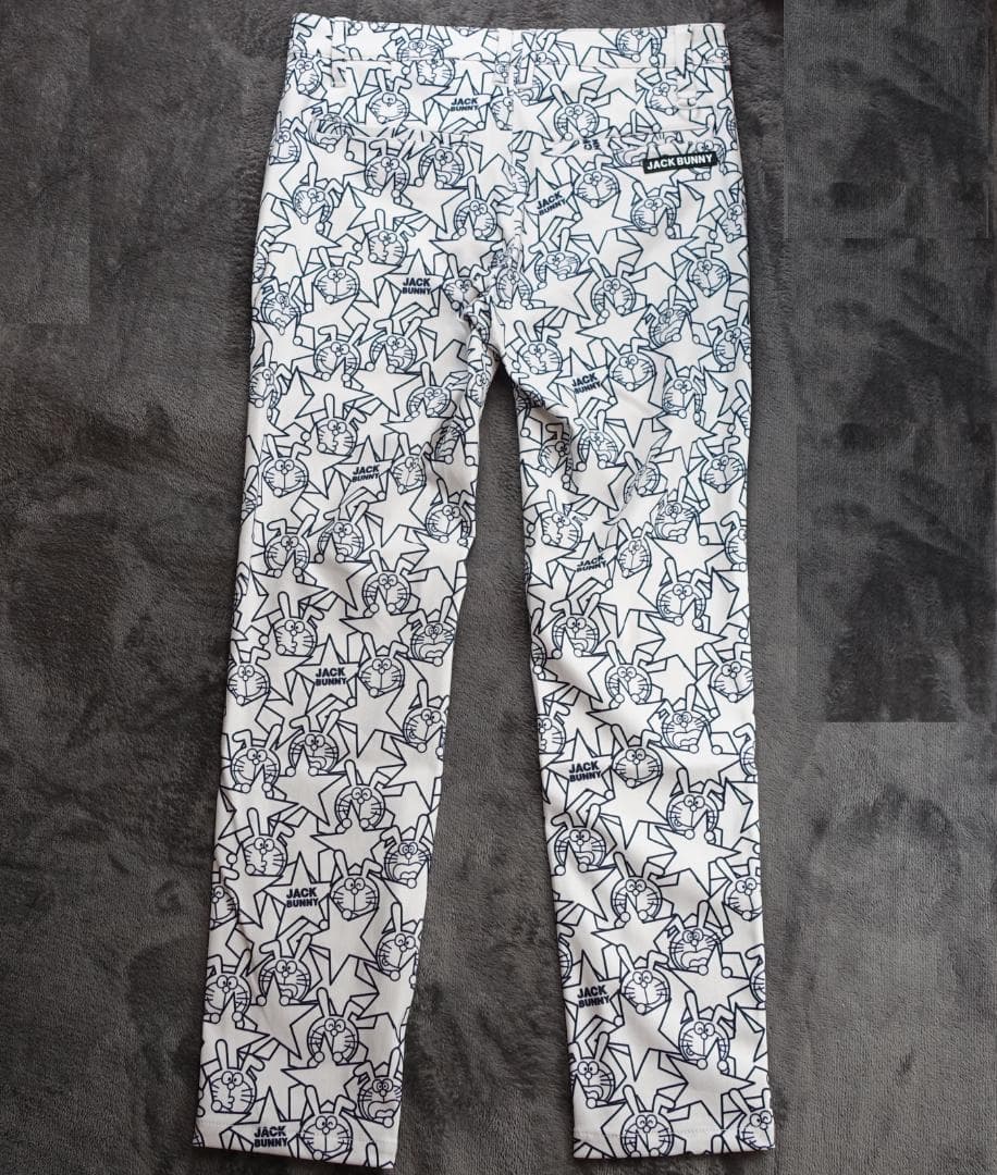 C新品 6/XL秋冬 ジャックバニー × ドラえもん 総柄 裏起毛 ゴルフパンツ