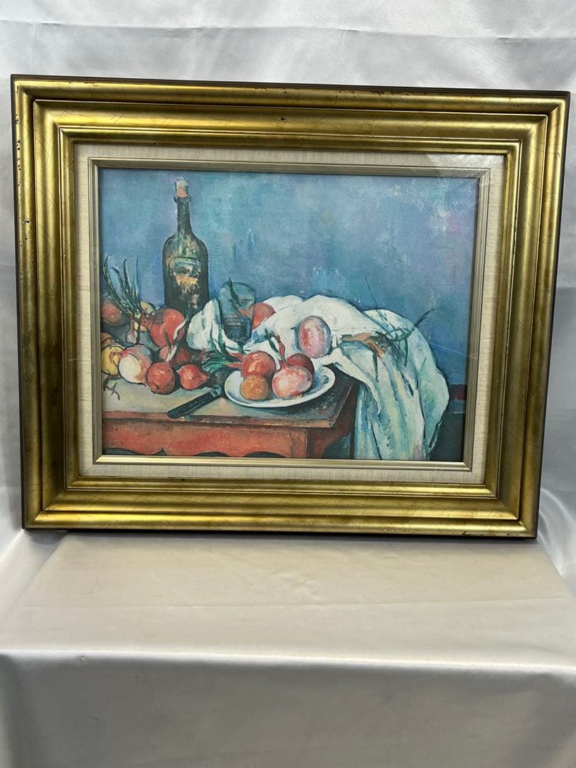 額入り油彩画 ポールセザンヌ 玉ねぎのある静物 複製画 1140