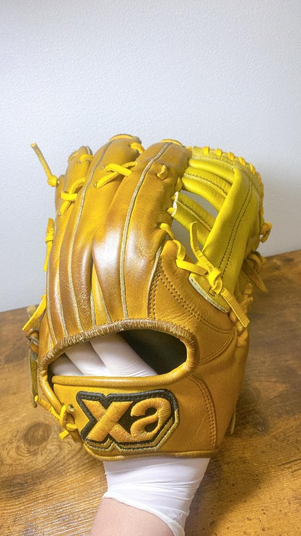 【送料無料】ザナックス 軟式用グローブ 外野手用 草野球 イエロー 一般軟式用