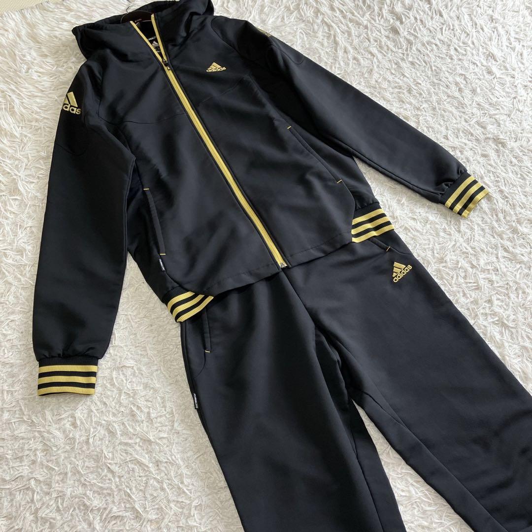 ◎極美品 アディダス 人気の黒×金 ジャージ上下セット L スポーツスタイル