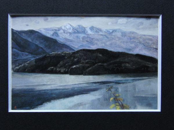 田中春弥、『湖上風痕（信州青木湖）』、希少画集より、状態良好