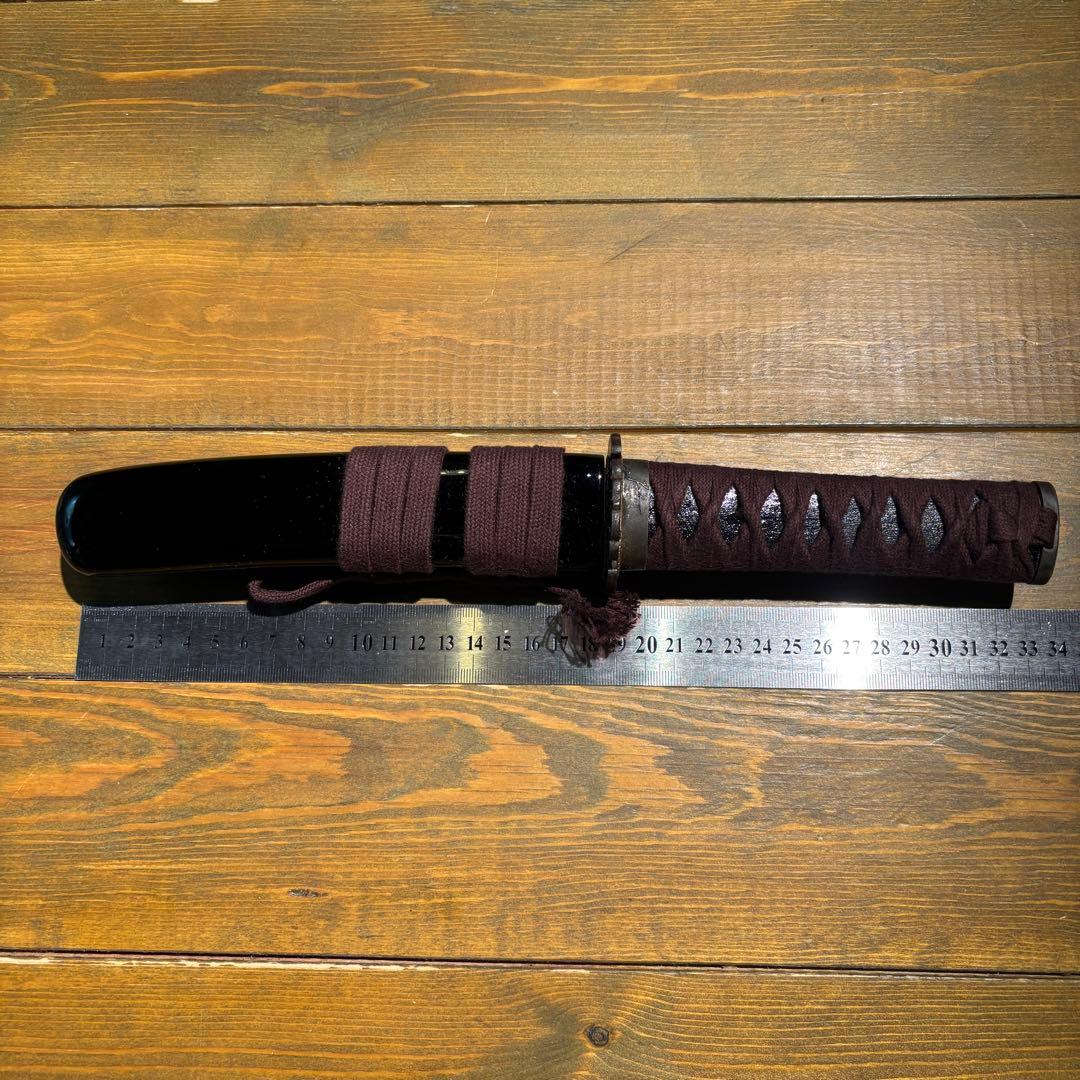 日本刀残欠クラフトナイフNo.64 最上大業物 長曽祢虎徹興里 茶黒拵