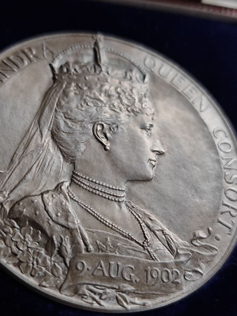 希少シルバー1902 イギリス エドワード アレクサンドラ 銀 メダル