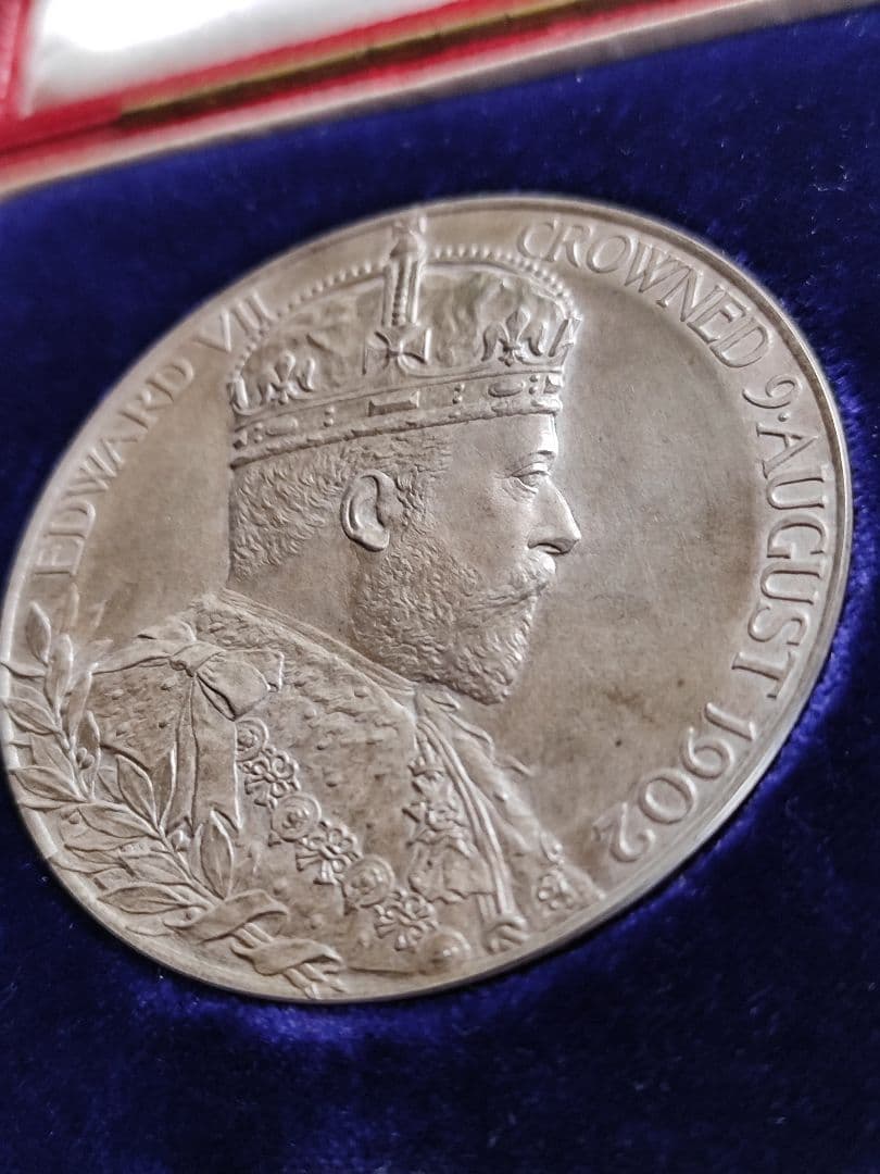 希少シルバー1902 イギリス エドワード アレクサンドラ 銀 メダル