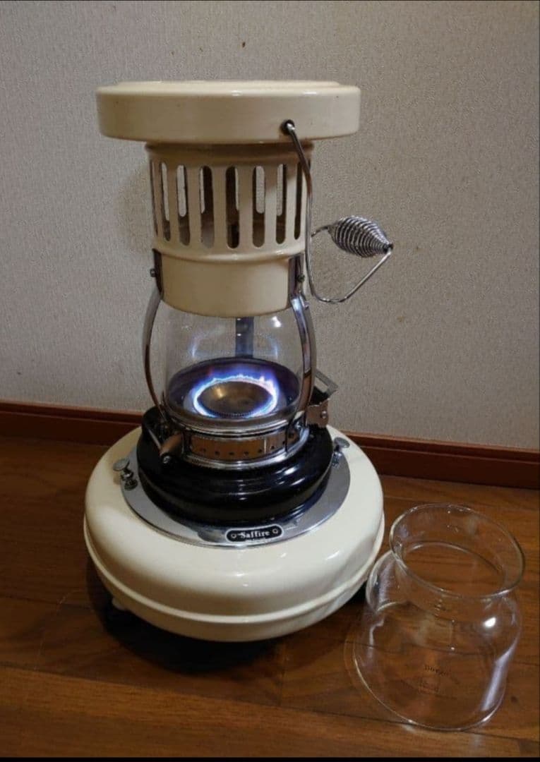 サファイアストーブ　耐熱ガラス　ビンテージストーブ　ガラスホヤ　ドイツ製