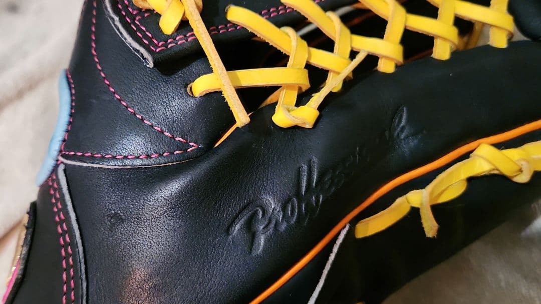 Xanax 野球グローブ 黒/オレンジ/黄色