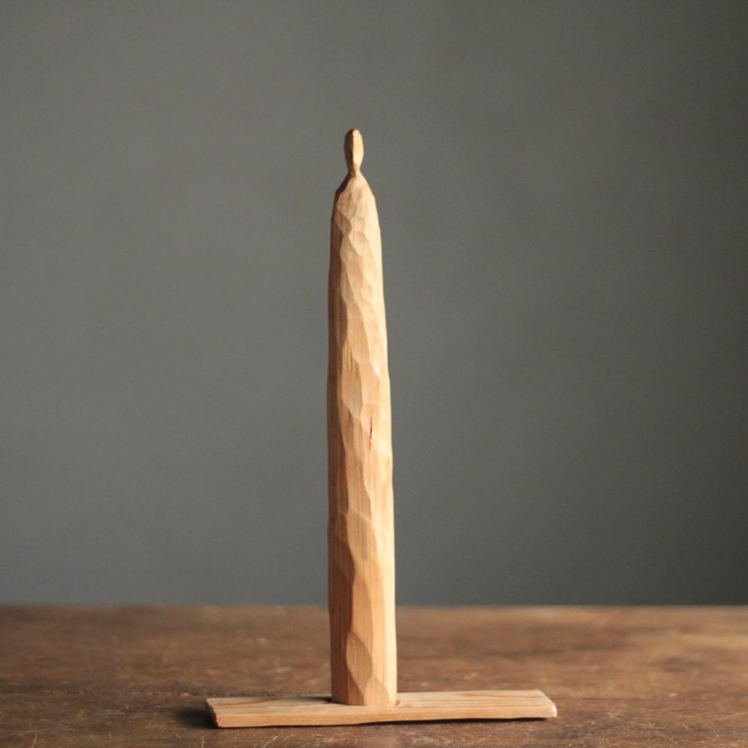 木彫 立体作品 人物像 現代美術 オブジェ