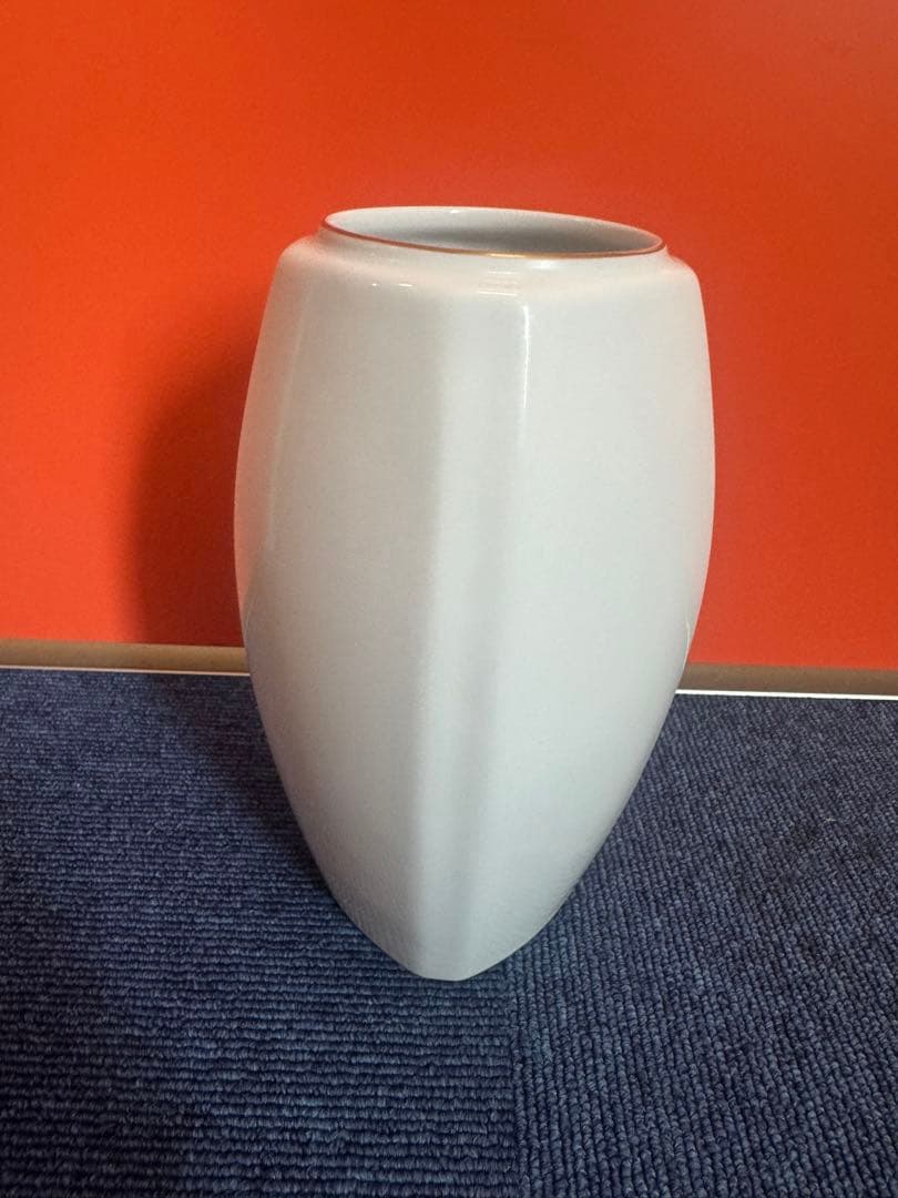 1943 深川製磁　岩梅　花瓶　金彩　未使用