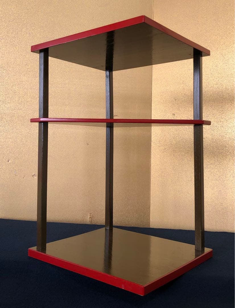 《レ》薮内流 帛紗棚 青漆 橋口宗栄 薮内猗々斎書付 花押 共箱251022い5