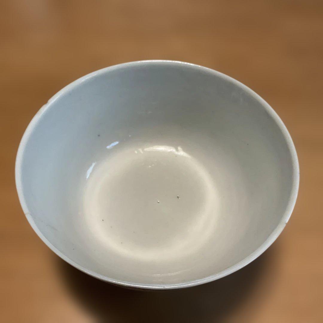 花と鳥の絵柄の陶器茶碗,中国清朝同治年