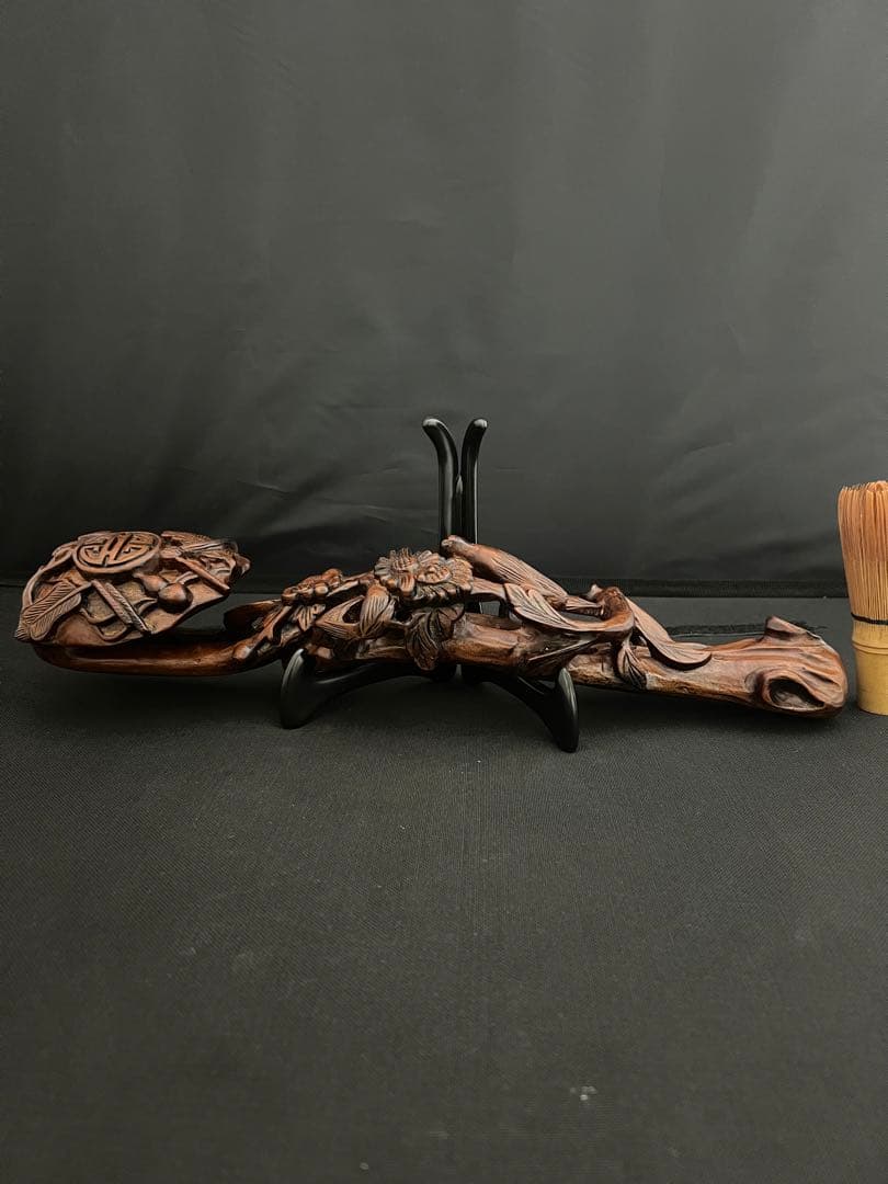 木彫 如意　彫刻 置物 魔除　風水 開運 金運 骨董 インテリア アンティーク