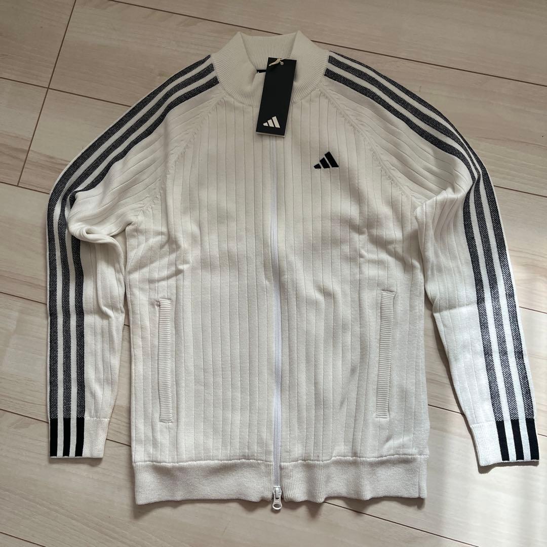 新品　アディダス　ゴルフ　防風　ニット　ジャケット／スカート　上下　L 白黒
